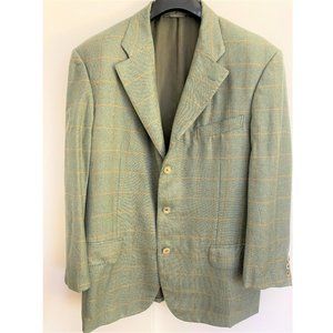 Ermenegildo Zegna Blue & Orange Plaid Blazer